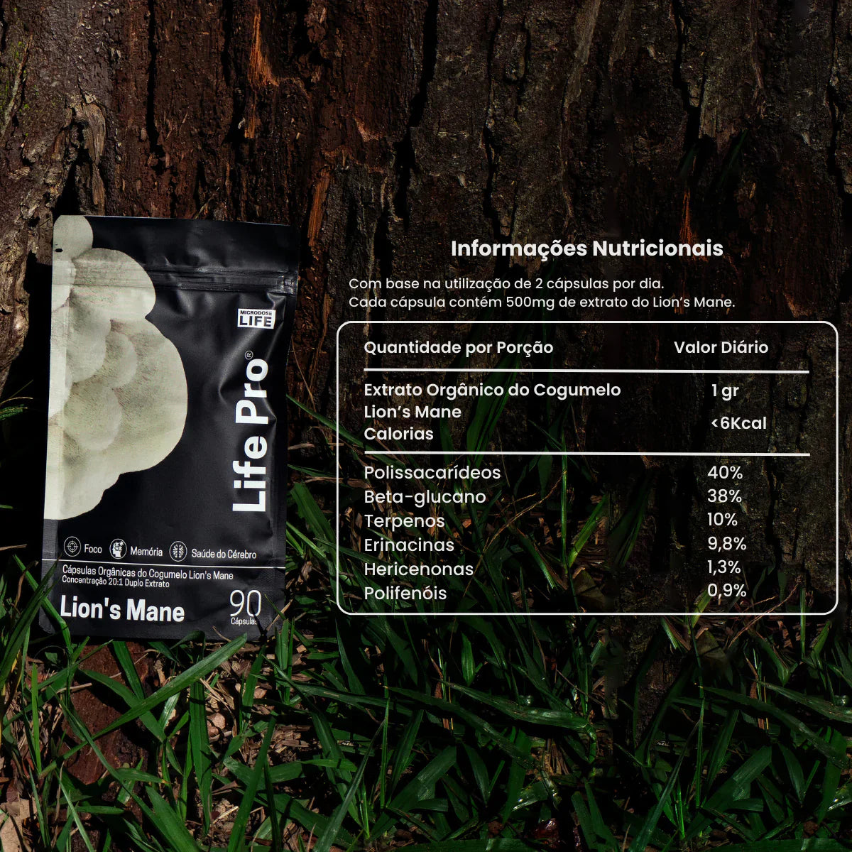 Cogumelo Lion's Mane | Extrato Encapsulado 90 caps