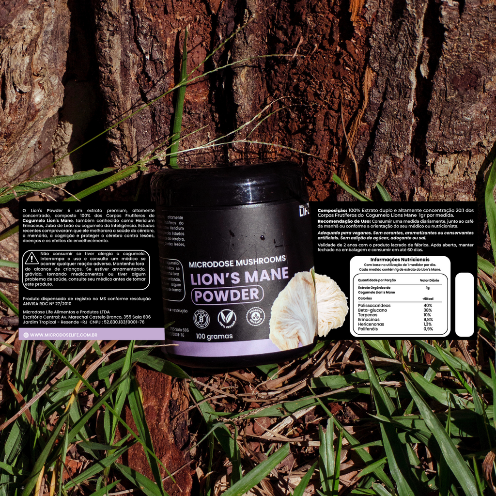 Kit Foco e Energia | Lion's Mane + Cordyceps | Extrato em Pó 100g